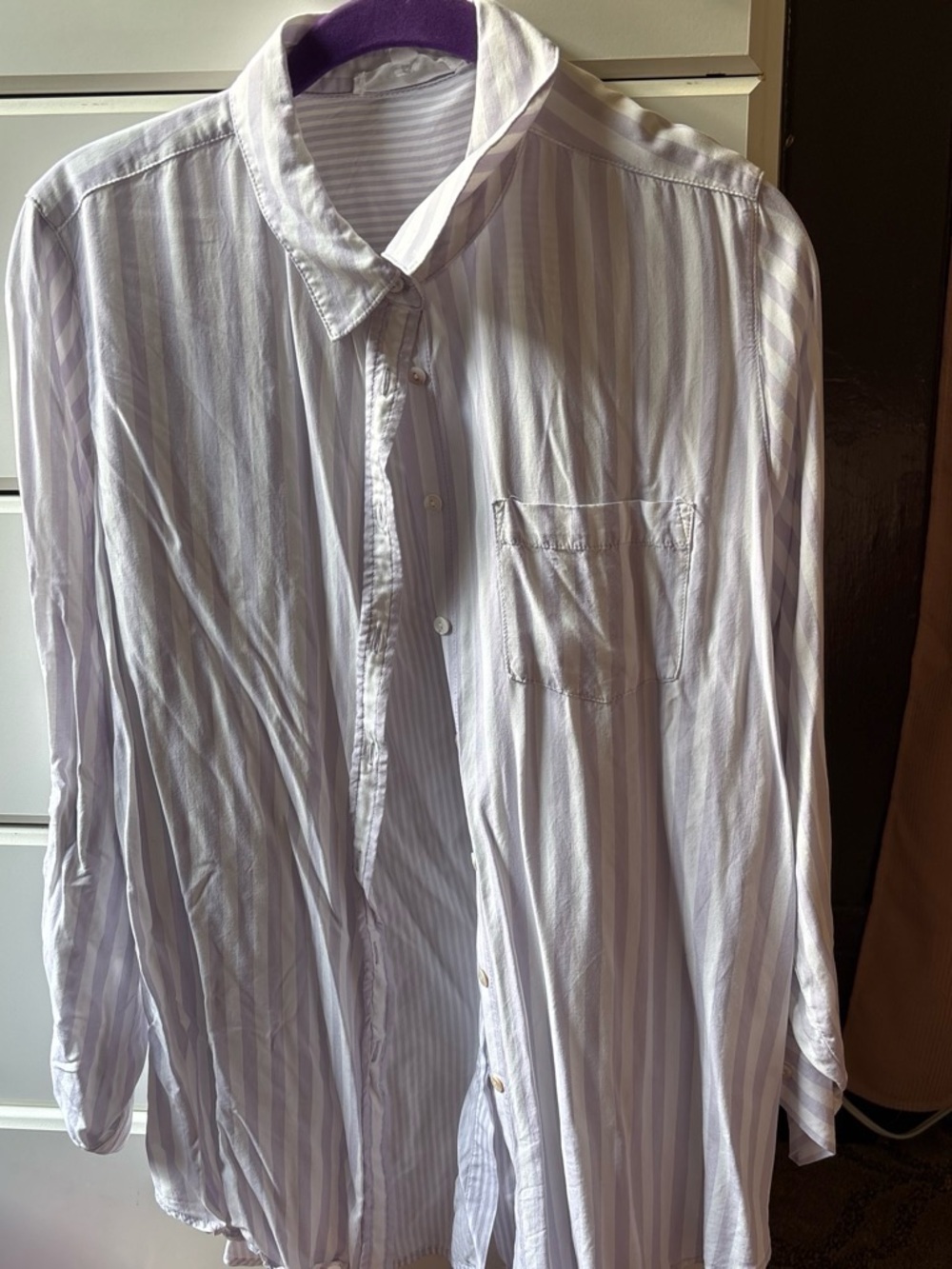 Light Lavender Stripe Button-Up Shirt